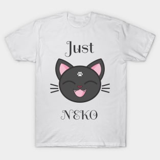 Just Black Neko Funny T-Shirt T-Shirt